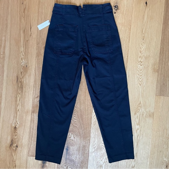 SOLD - Anthropologie Maeve High-Rise Slim Curved Sailor Pants in Navy Blue - Picture 12 of 14